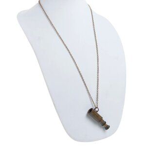 Vintage Style Brass Collapsible Telescope Necklace 30"